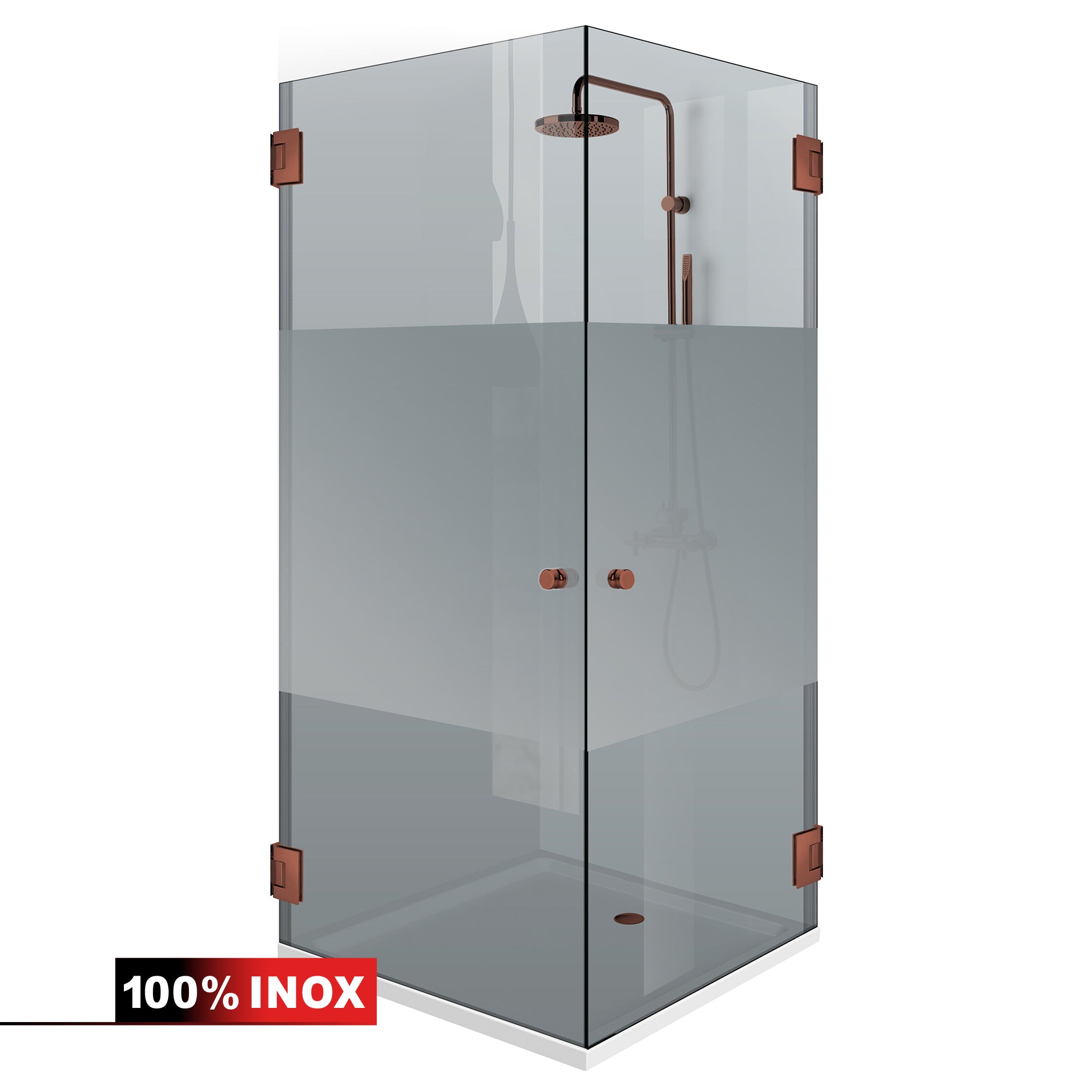 Shower enclosure with hinged door #Grey