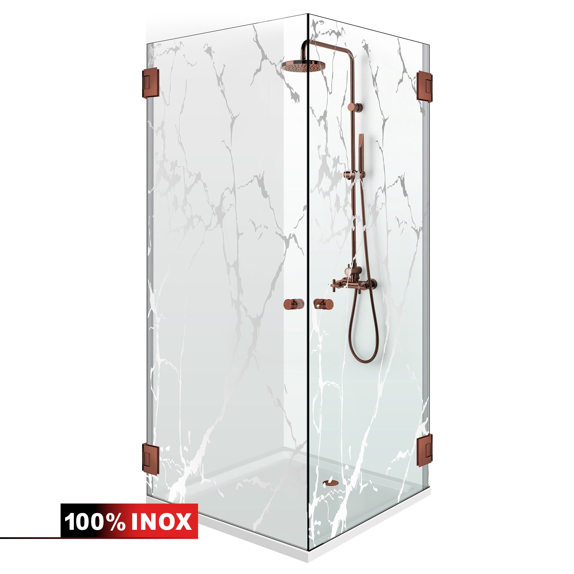 Shower enclosure with hinged door #Clear