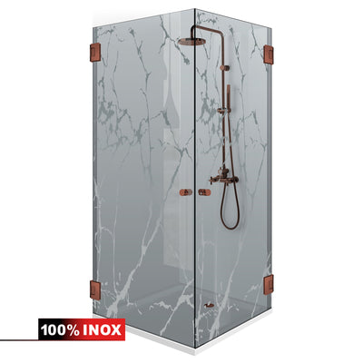 Shower enclosure with hinged door #Grey