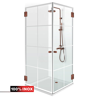 Shower enclosure with hinged door #Clear