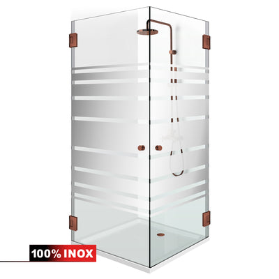 Shower enclosure with hinged door #Clear