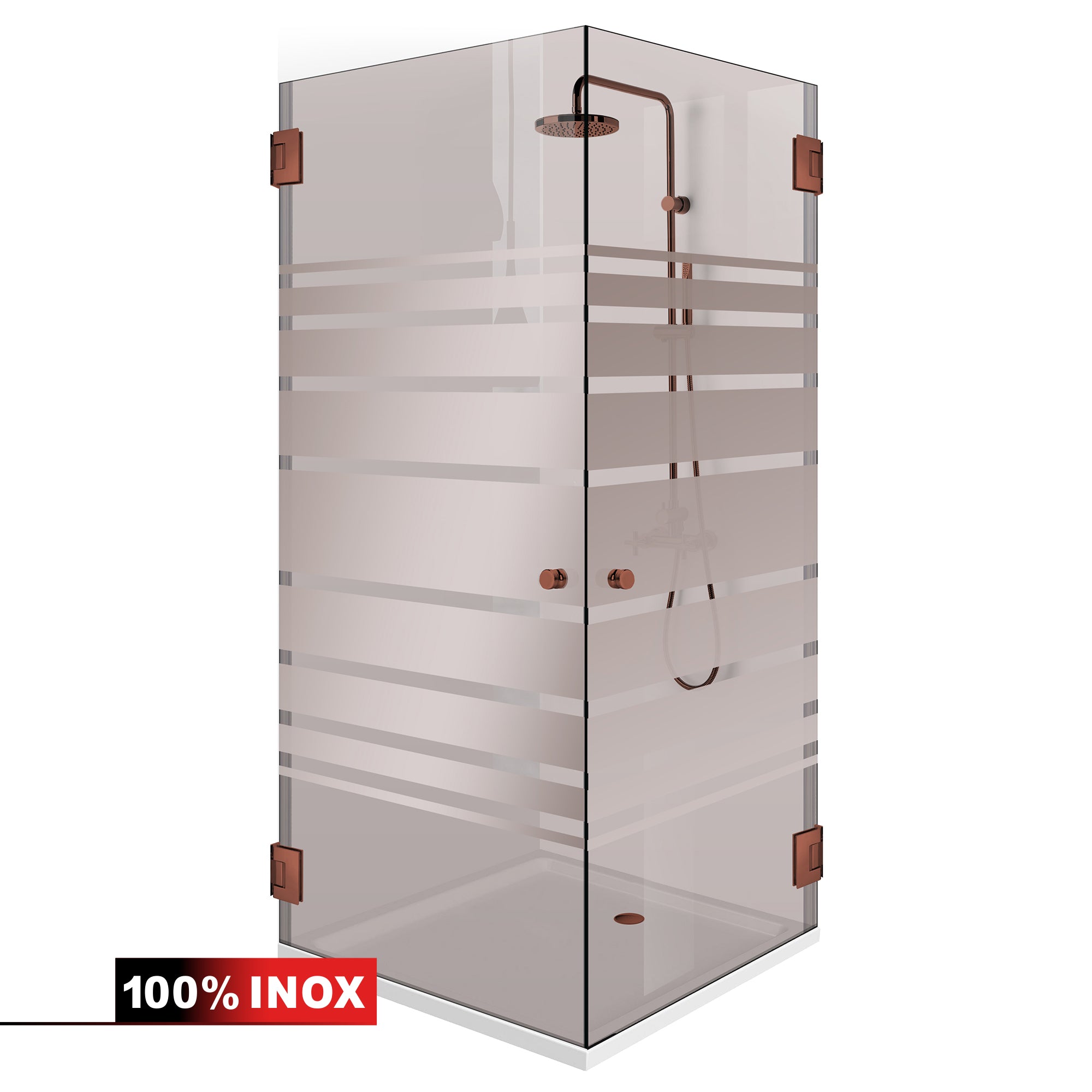 Shower enclosure with hinged door #Bronze