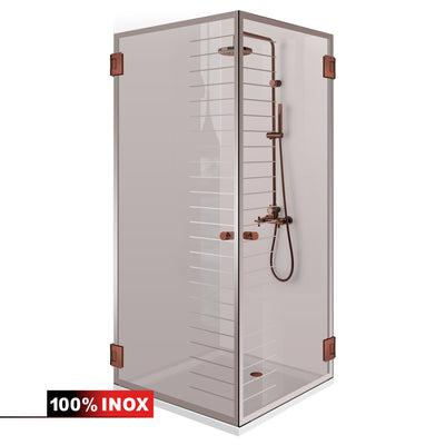 Shower enclosure with hinged door #Bronze