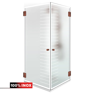 Shower enclosure with hinged door #Satiné