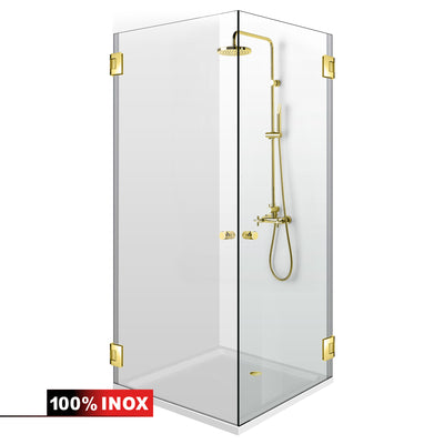 Shower enclosure with hinged door #Clear