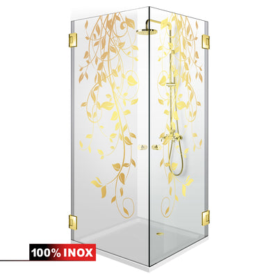 Shower enclosure with hinged door #Clear