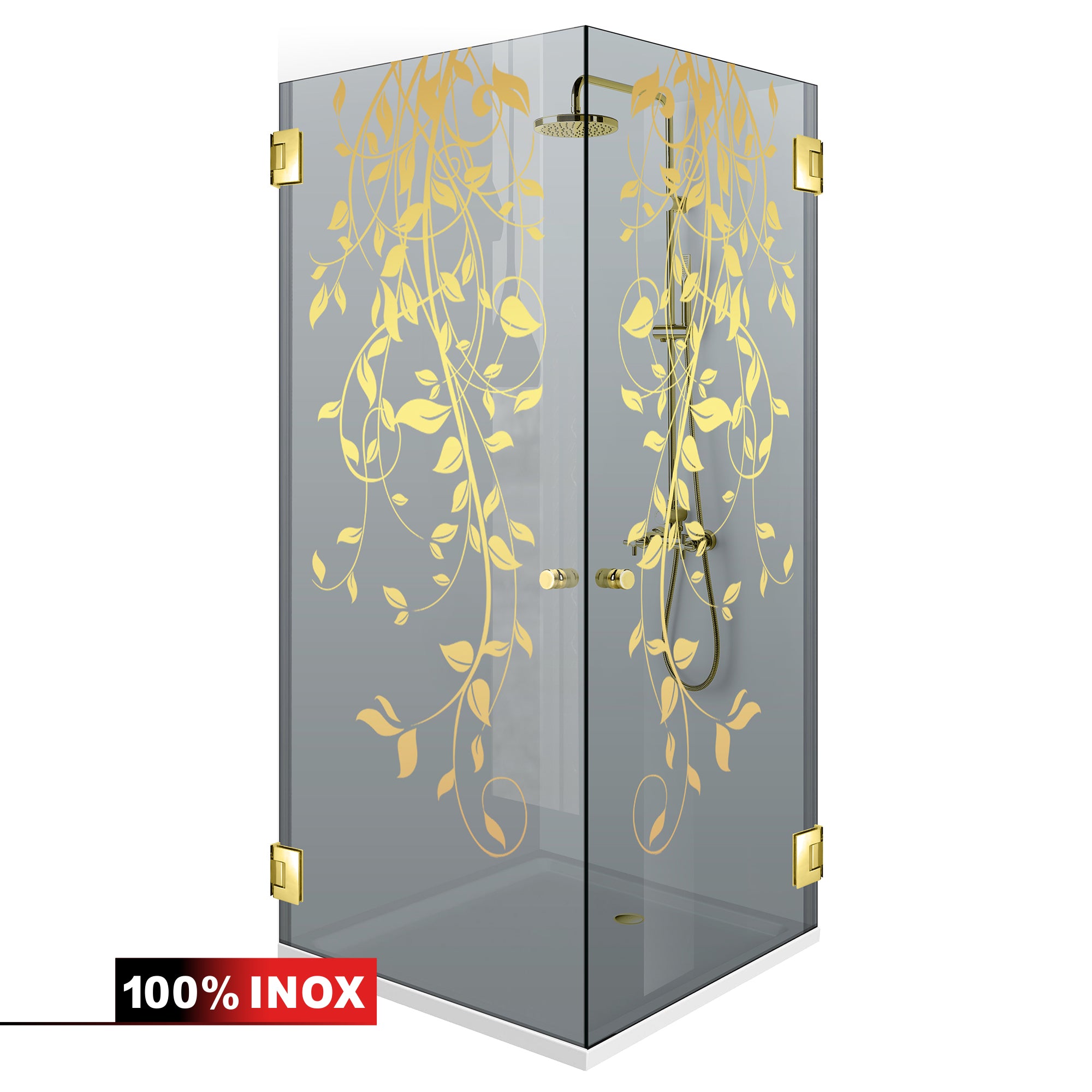 Shower enclosure with hinged door #Grey