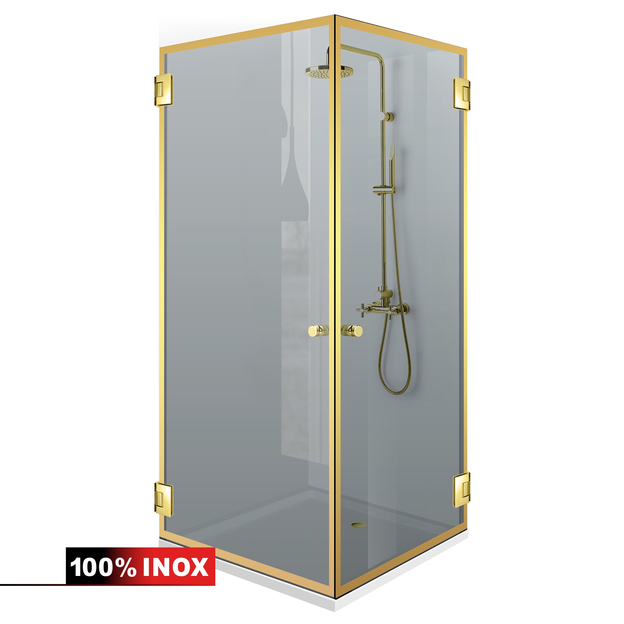 Shower enclosure with hinged door #Grey
