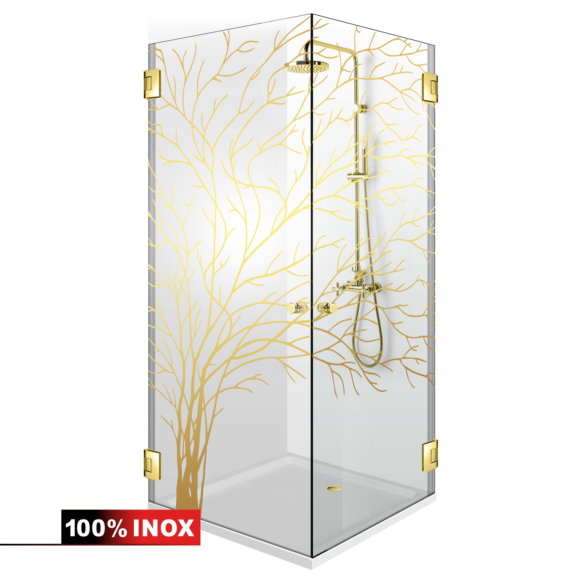 Shower enclosure with hinged door #Clear