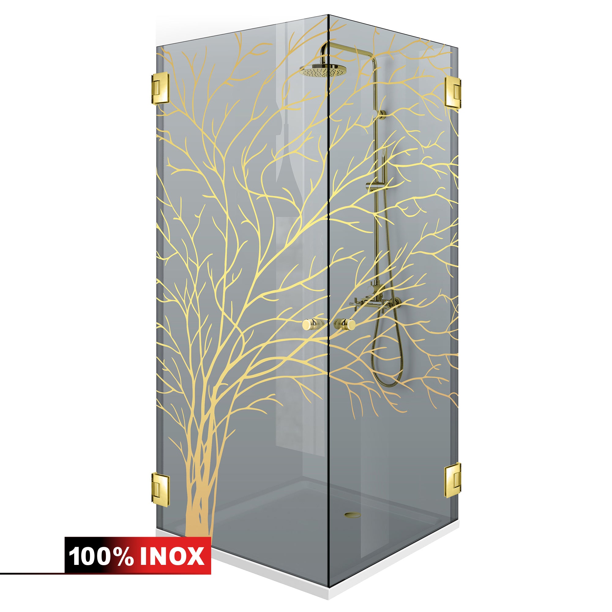 Shower enclosure with hinged door #Grey
