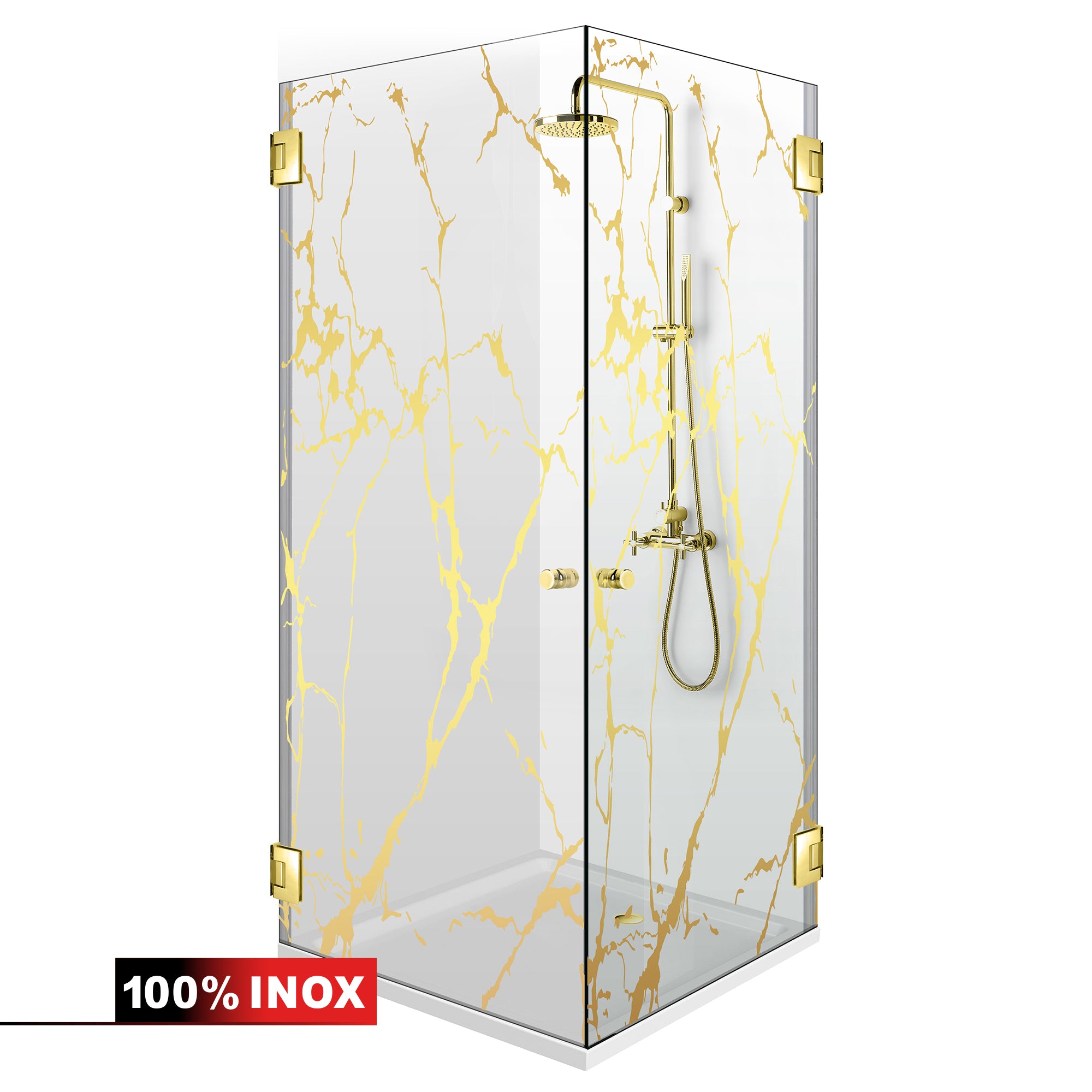 Shower enclosure with hinged door #Clear