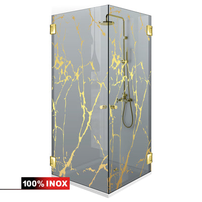 Shower enclosure with hinged door #Grey