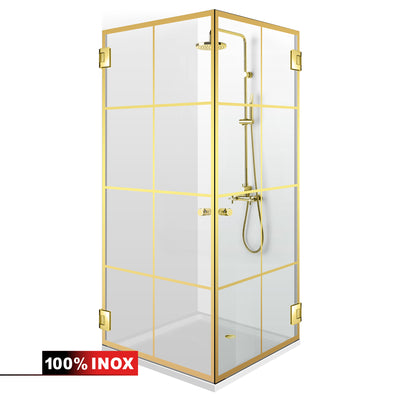 Shower enclosure with hinged door #Clear