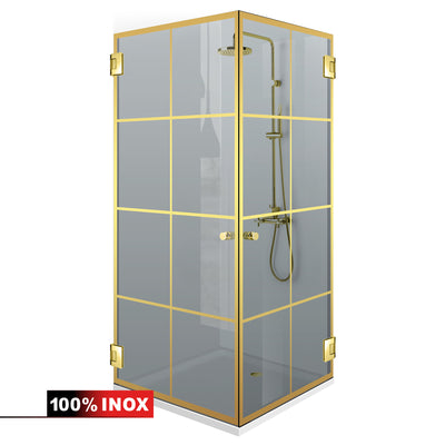Shower enclosure with hinged door #Grey