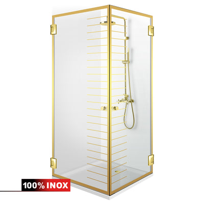 Shower enclosure with hinged door #Clear