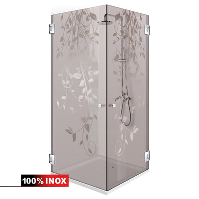 Shower enclosure with hinged door #Bronze