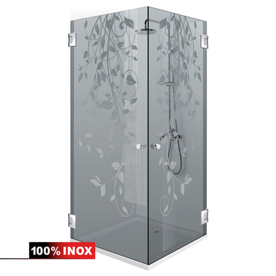 Shower enclosure with hinged door #Grey