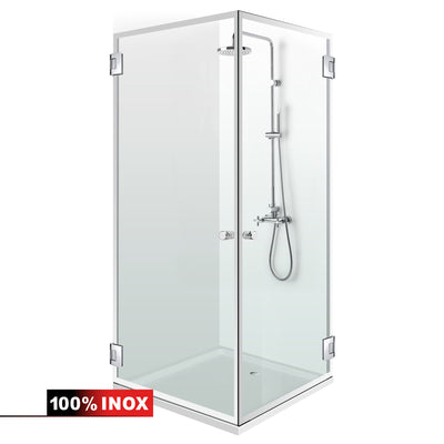 Shower enclosure with hinged door #Clear