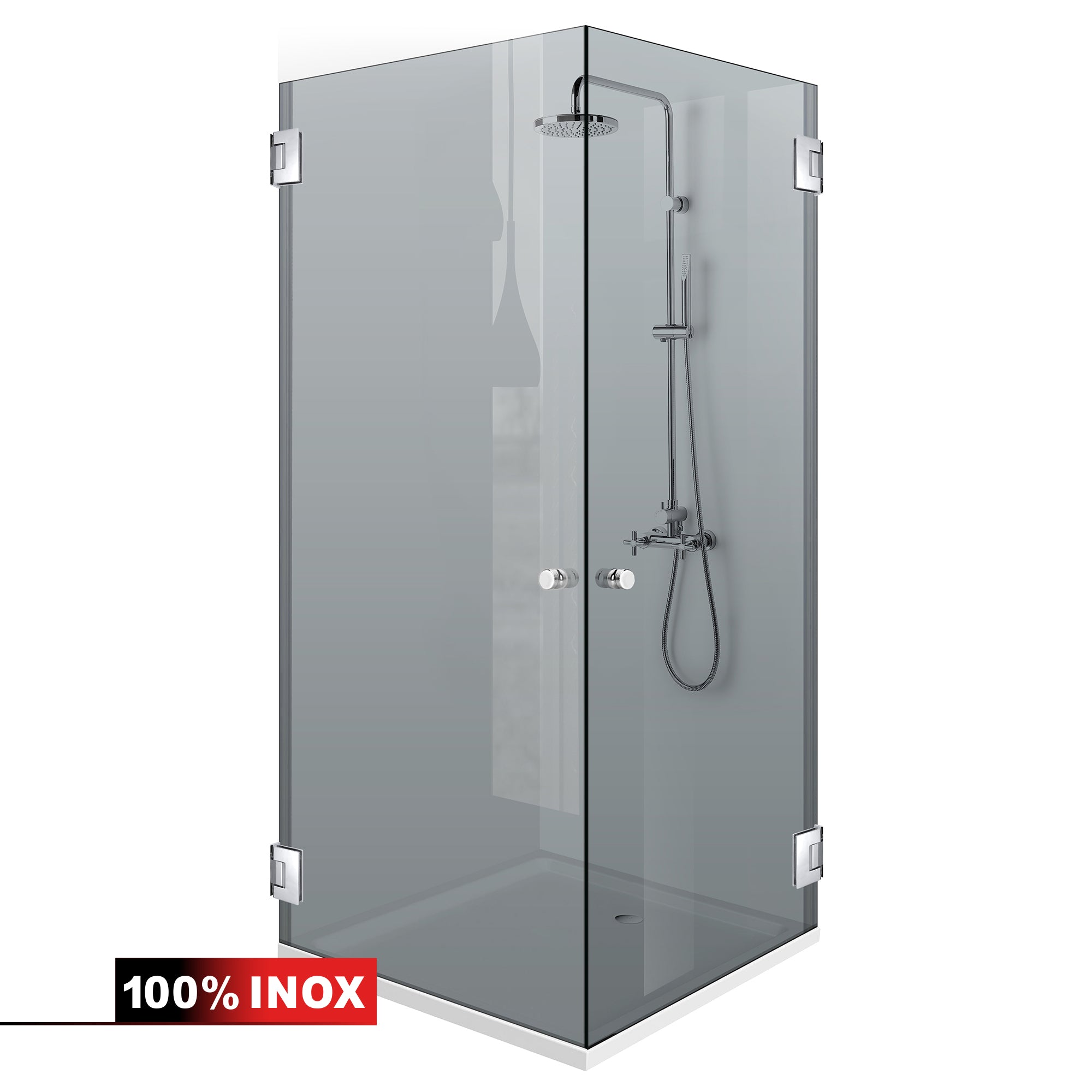 Shower enclosure with hinged door #Grey