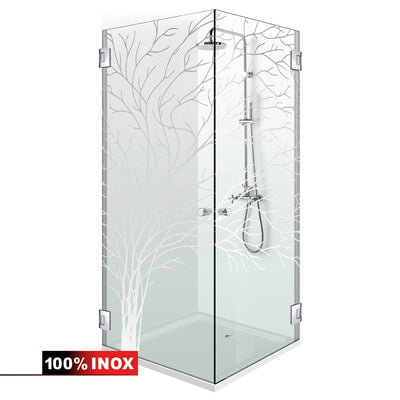 Shower enclosure with hinged door #Clear