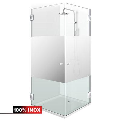 Shower enclosure with hinged door #Clear