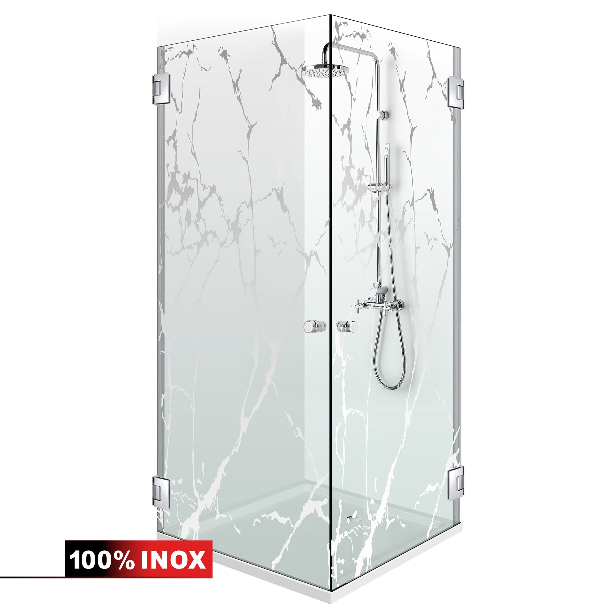 Shower enclosure with hinged door #Clear