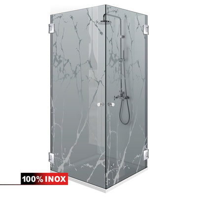 Shower enclosure with hinged door #Grey