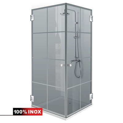 Shower enclosure with hinged door #Grey