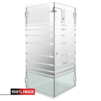 Shower enclosure with hinged door #Clear