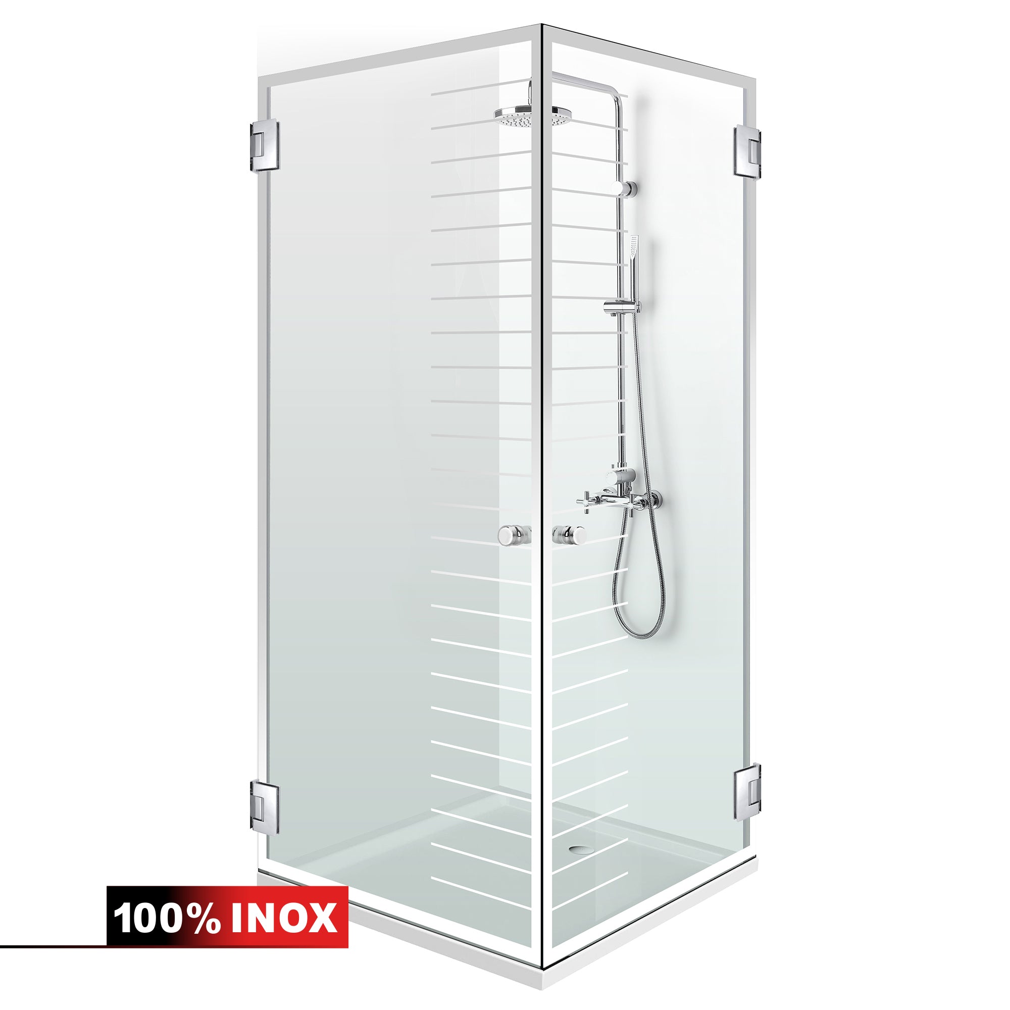 Shower enclosure with hinged door #Clear