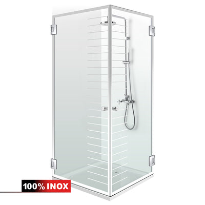 Shower enclosure with hinged door #Clear
