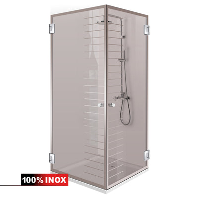 Shower enclosure with hinged door #Bronze