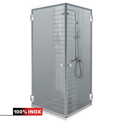Shower enclosure with hinged door #Grey