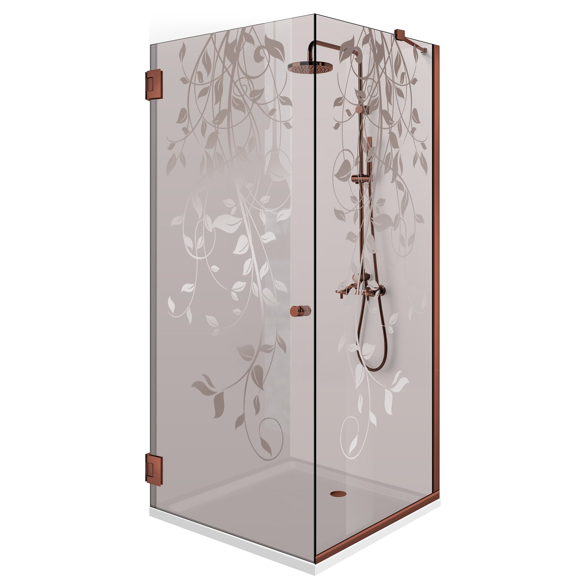 Shower enclosure with swing door #Bronze