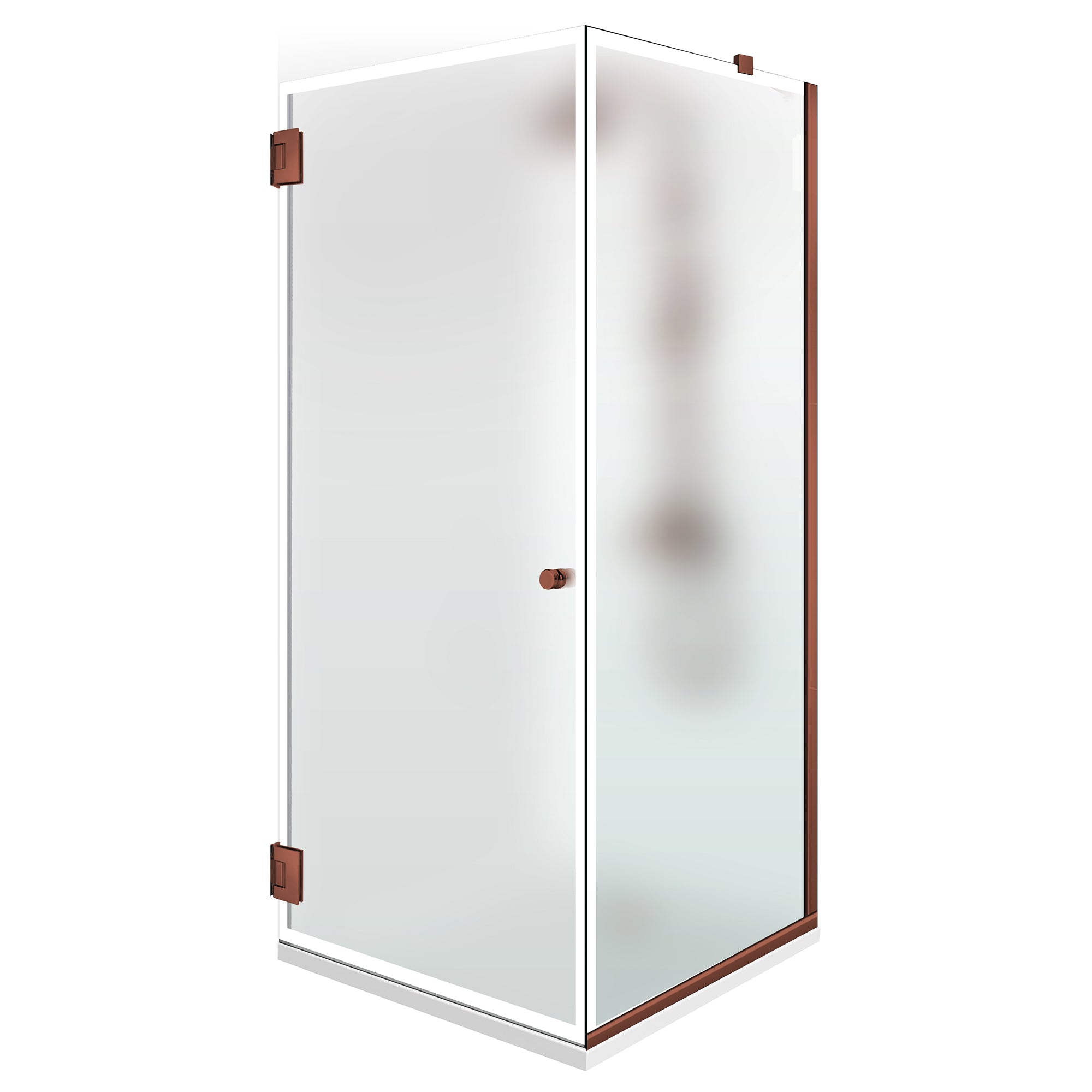 Shower enclosure with hinged door #Satiné