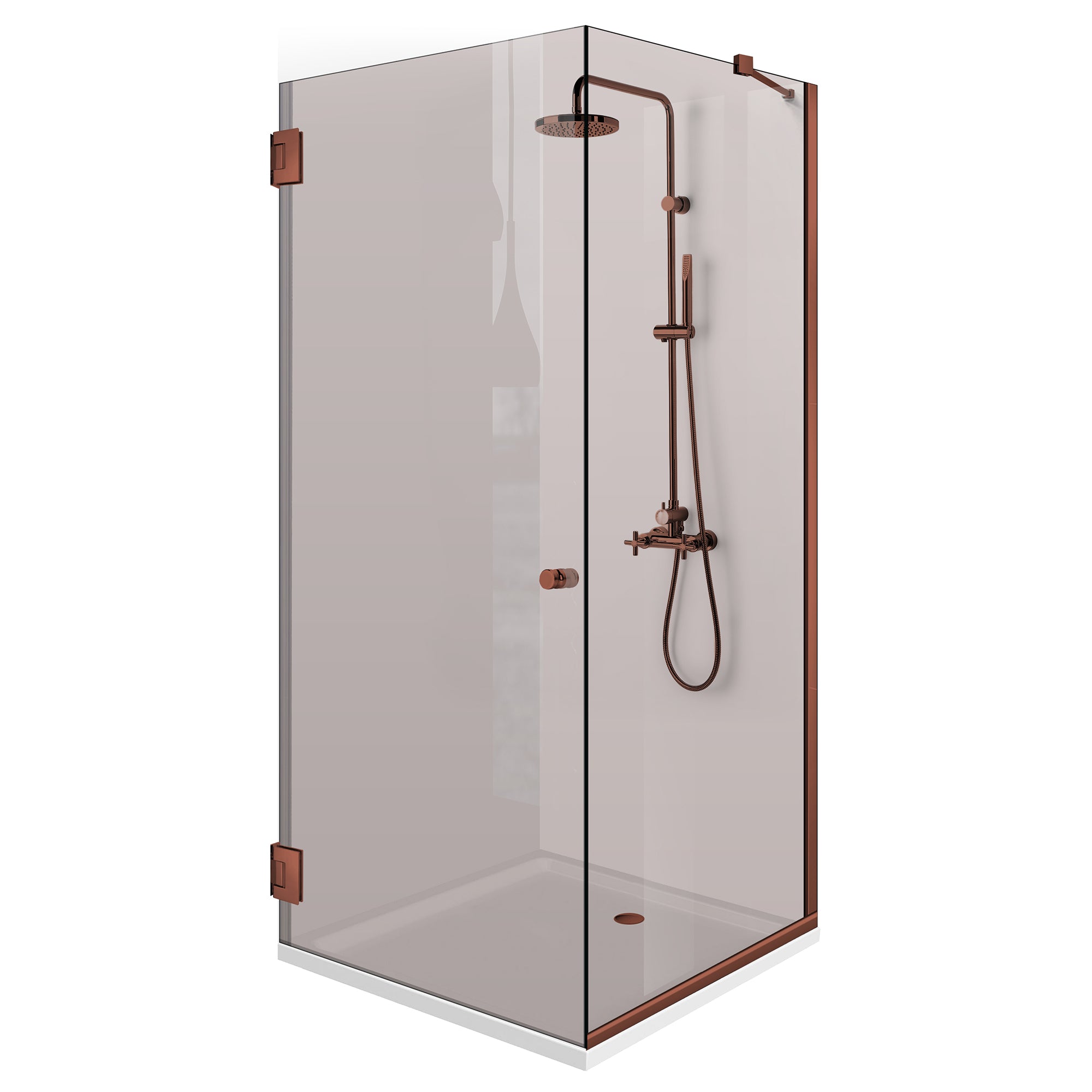 Shower enclosure with swing door #Bronze