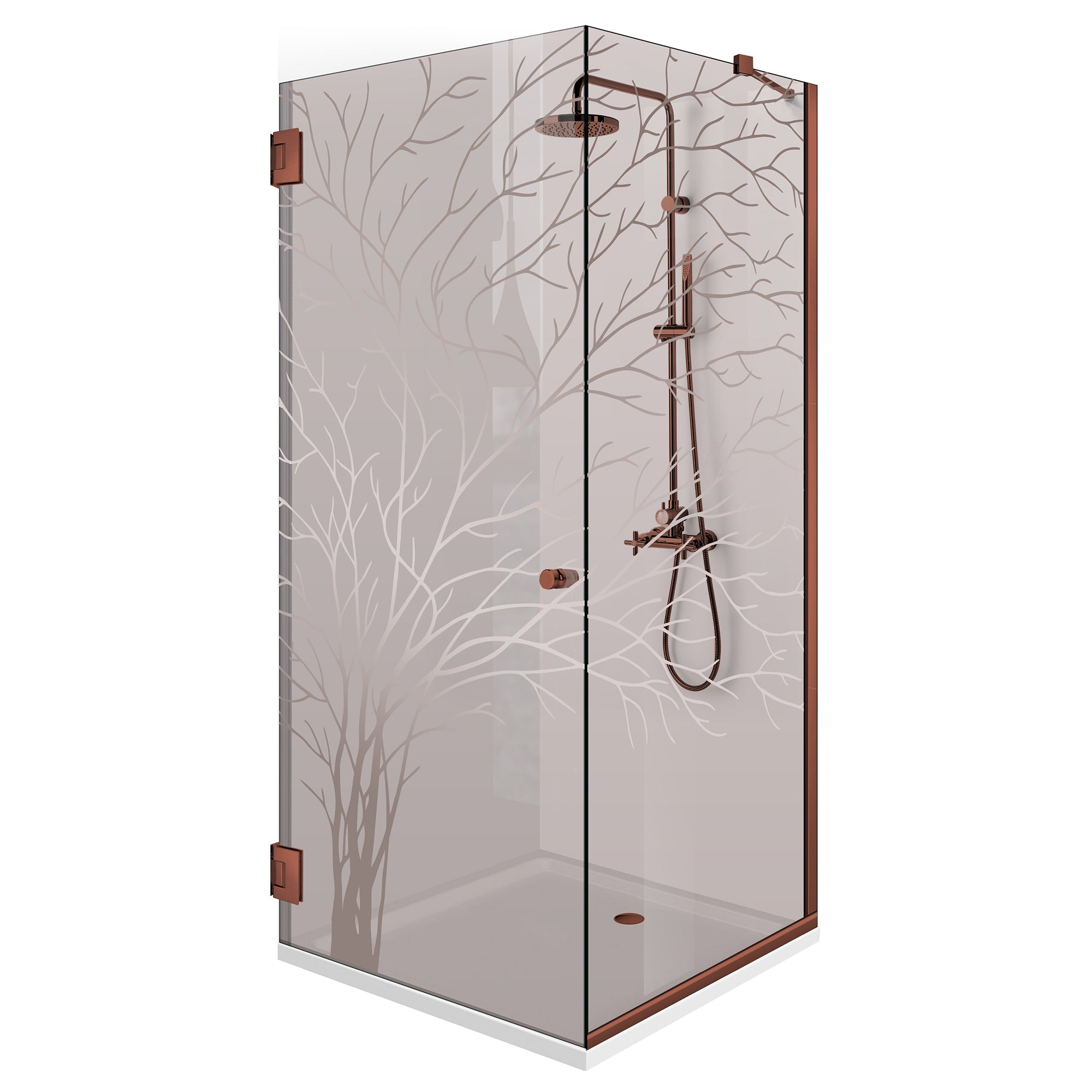 Shower enclosure with swing door #Bronze