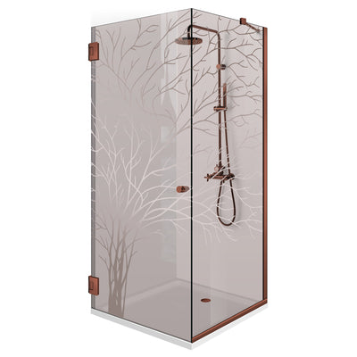 Shower enclosure with swing door #Bronze