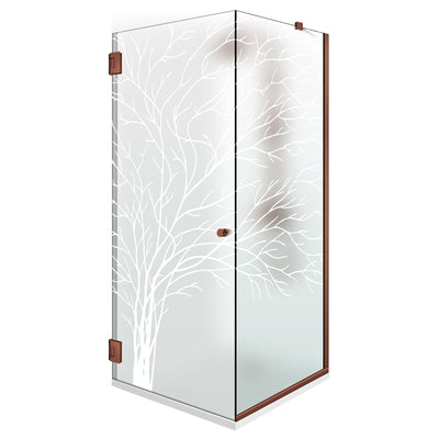 Shower enclosure with hinged door #Satiné