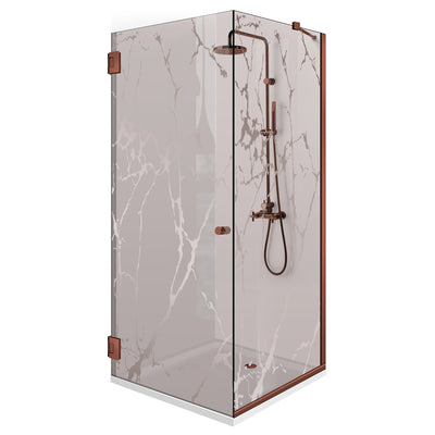Shower enclosure with swing door #Bronze