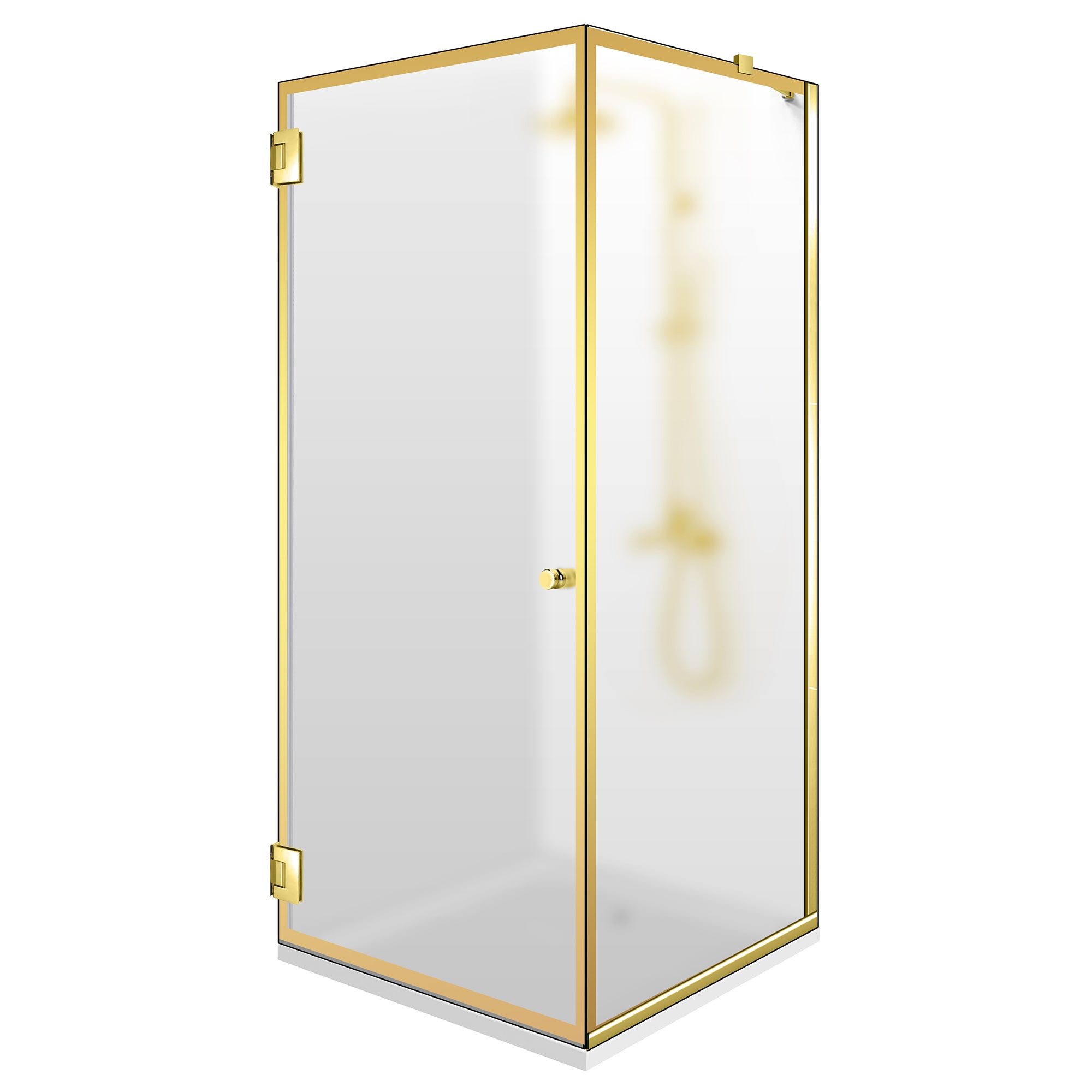 Shower enclosure with hinged door #Satiné