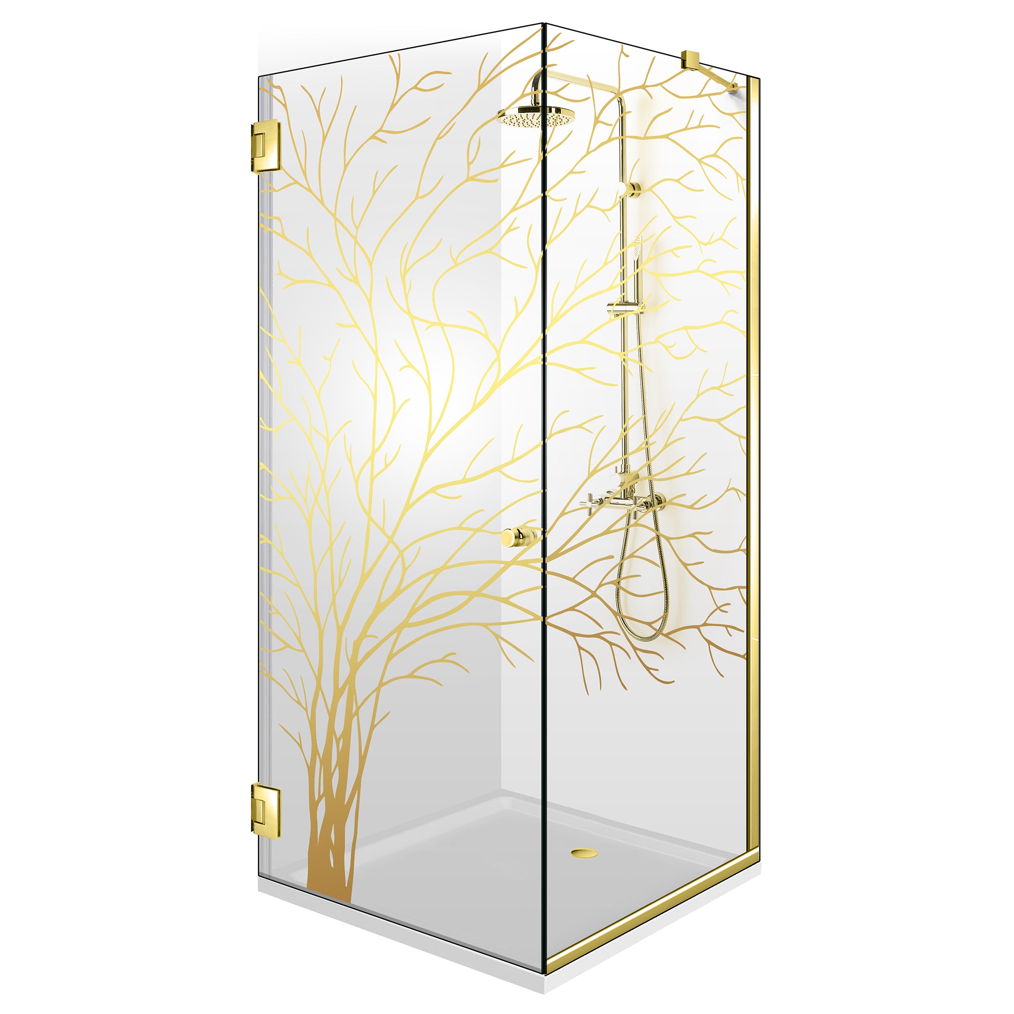Shower enclosure with swing door #Clear