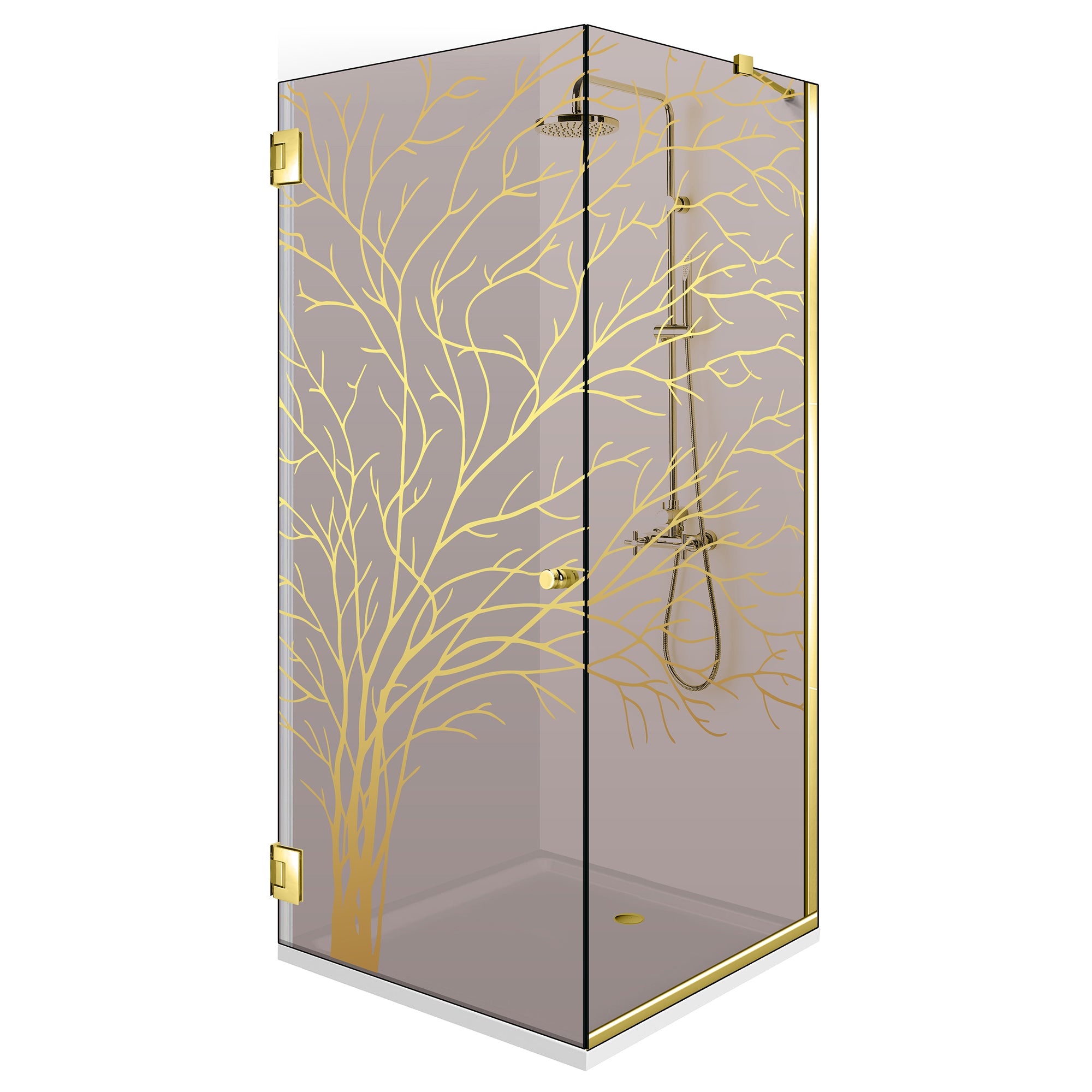 Shower enclosure with swing door #Bronze