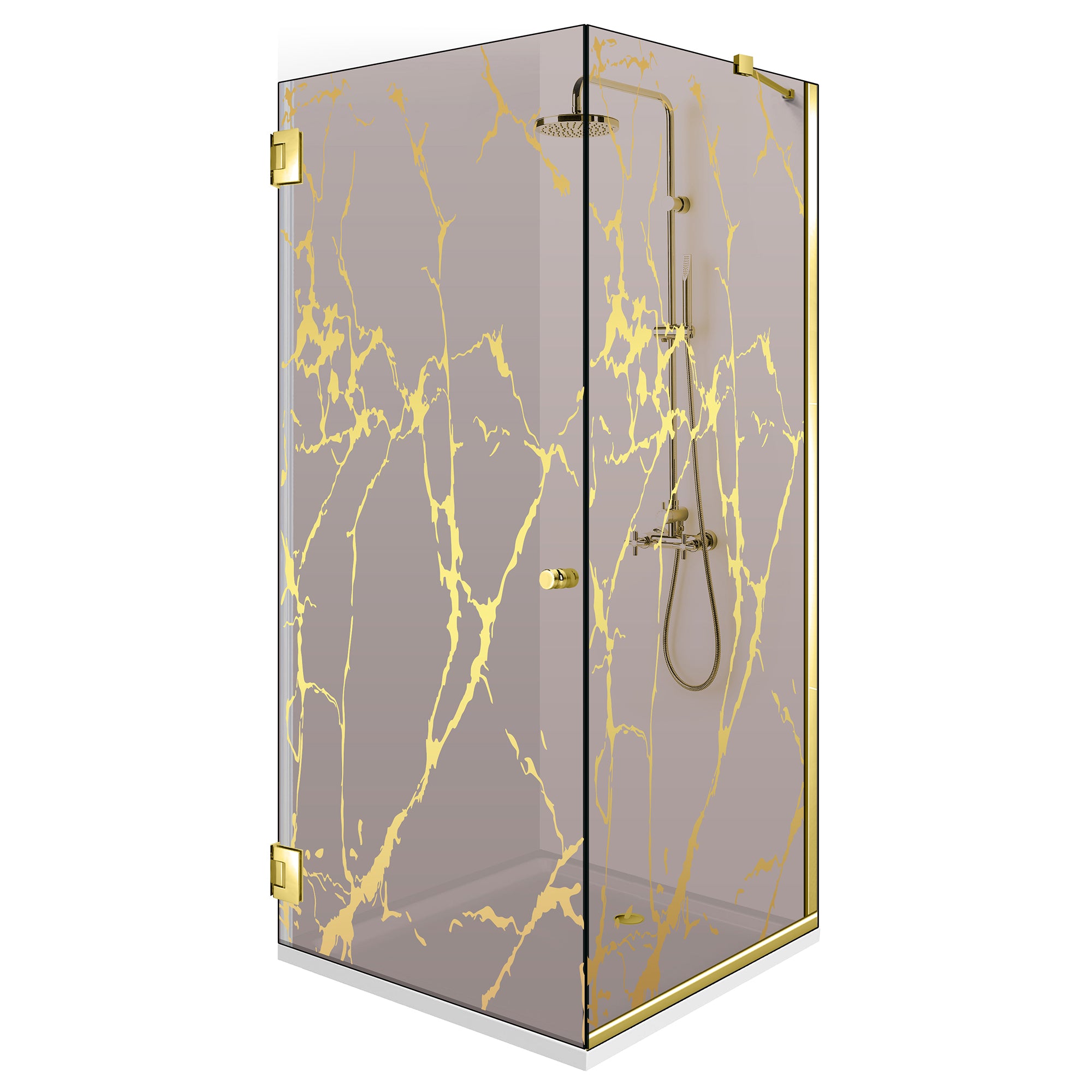 Shower enclosure with swing door #Bronze