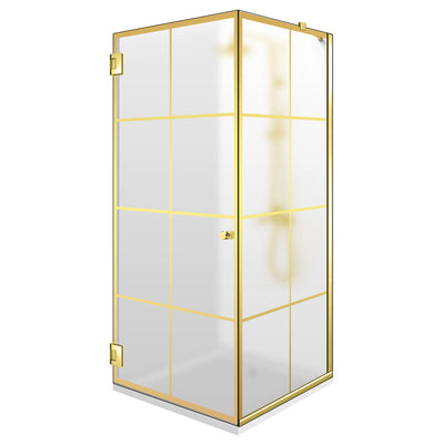 Shower enclosure with hinged door #Satiné