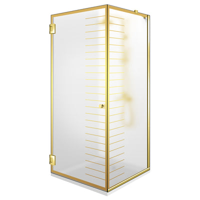 Shower enclosure with hinged door #Satiné