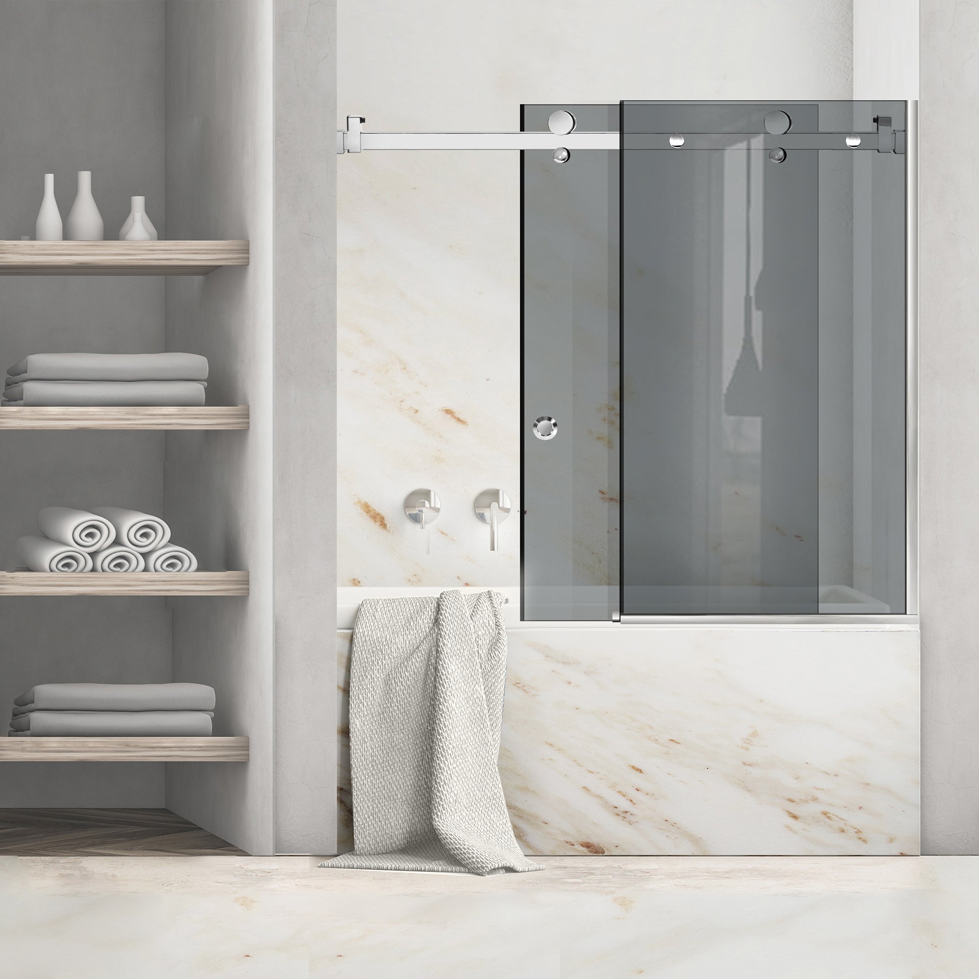 Bath screen, Bath screen Stainless steel #Grey