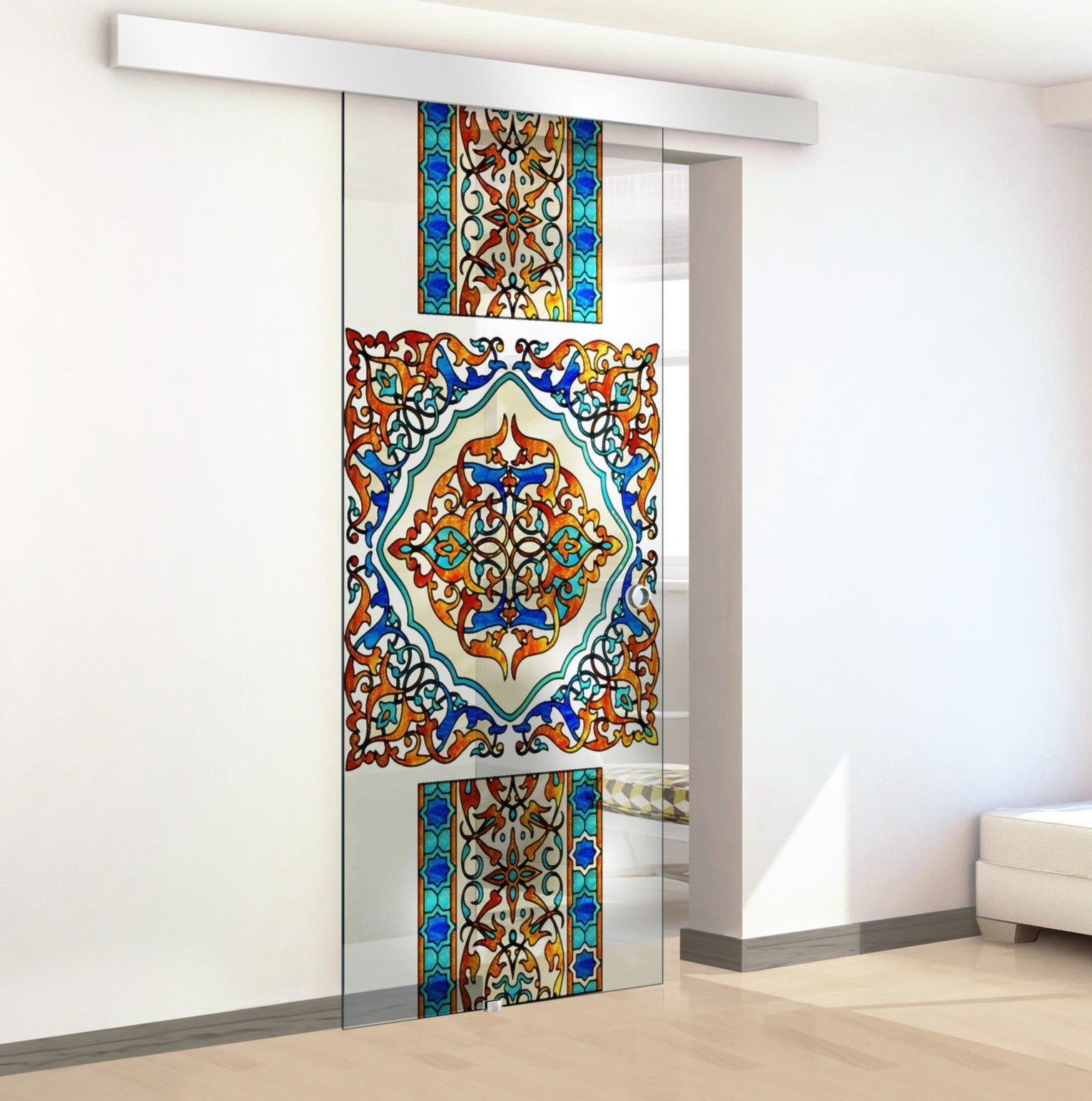 Stained glass door, Sliding glass door #Clear