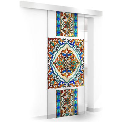 Stained glass door, Sliding glass door #Clear