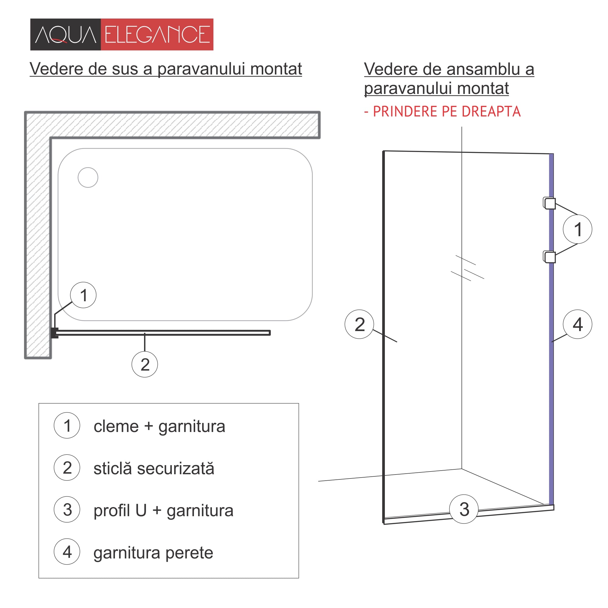 Shower Screens Walk-in, Stainless steel shower wall, matte black, #Clear #Clear